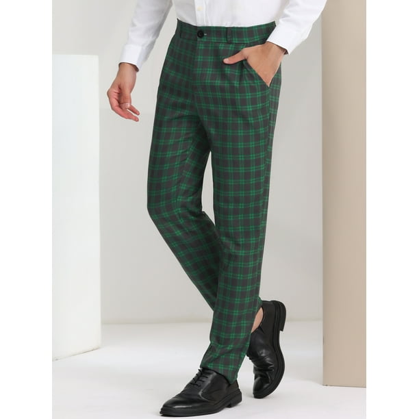 Green navy plaid sales pants