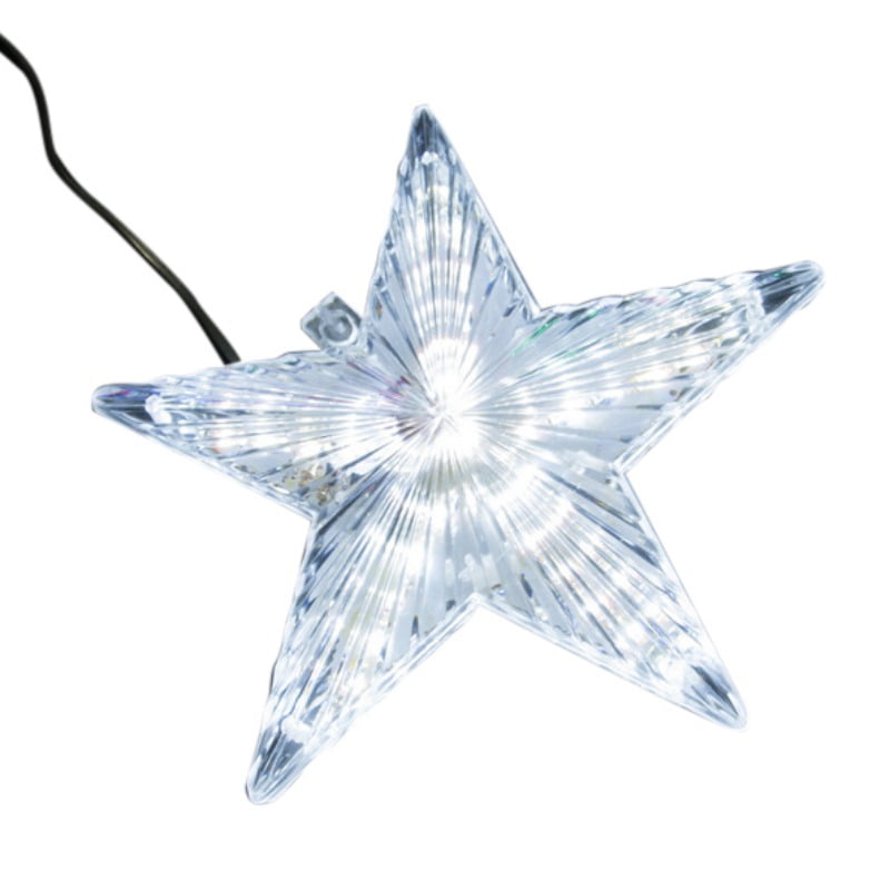 LED Light Up Christmas Tree Topper Star Xmas Tree Ornaments Party Decor