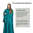 thumbnail image 3 of Catalonia Wearable Fleece Blanket with Sleeves and Kangaroo Pocket for Adults, Soft, Warm, Comfy Throws Wrap Robe Blanket in Green, 3 of 8