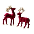 thumbnail image 3 of CoudarTitie 2 Pieces Christmas Reindeer Statues Sculptures for Bookcase Cabinet Tabletop Red, 3 of 9