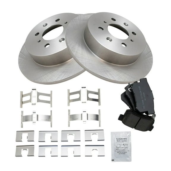 TRQ Rear Brake Pad & Rotor Kit Brake Pads Brake Rotor Semi-Metallic Fits Select 2002-2003 Honda Civic