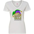 thumbnail image 3 of Inktastic Mardi Gras New Orleans Louisiana Jester Hat Women's V-Neck T-Shirt, 3 of 5