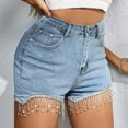 thumbnail image 4 of Lindreshi Shorts for Women Clearance Women's Summer Fashion Design High Waist One Button Comfortable Stretch Shorts, 4 of 9