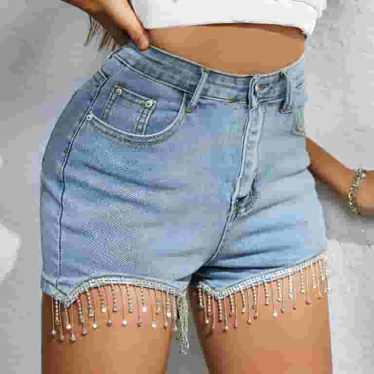 最適な材料 FAKKDUK Women's Denim Shorts 3 Clothing
