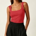 thumbnail image 5 of Fewfanhot Womens Tank Tops Square Neck Crop Tops Loose Sleeveless Halter Slim Fit Tank Top, 5 of 6