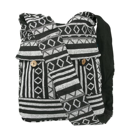 Tribe Azure Black White Woven Handmade Crossbody Hobo Women Shoulder Bag Sling Casual (Best Sling Bags For Women)