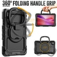 thumbnail image 3 of Decase Shockproof Case for Lenovo Tab One 8.7" / K9 2025,3 in 1 Heavy Duty Kids Silicone Cover Bulit in Screen Protector,Full-Body Tablet Case with Rotating Handle Stand,Black, 3 of 9