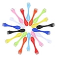 thumbnail image 1 of 27 pc Camping Sporks Plastic 3 in 1 Spoon Fork and Knife Utensils Kit, 1 of 5