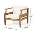 thumbnail image 2 of Sloane Acacia Wood Outdoor Club Chairs with Cushions, Teak, Cream, 2 of 7