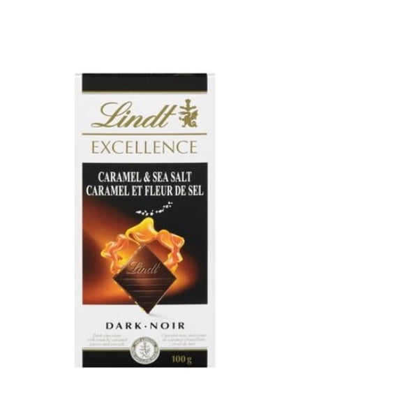 Lindt EXCELLENCE Caramel & Sea Salt Dark Chocolate Bar, 100 Grams