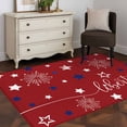 thumbnail image 4 of Rectangle Area Rug 4x6ft, 4th of July White Blue Star on Red Non-Shedding Washable Area Rug, Patriotic Liberty Concept Non Slip Low-Profile Rugs for Living Room, Bedroom Dining Room, 4 of 9