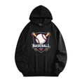 thumbnail image 2 of Men's Pocket Graphic Hooded Pullover, Baseball Championship Logo with Bat And Ball Design, Sizes S-2XL, 2 of 9