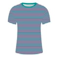 thumbnail image 5 of MIUOWANP Men's Short Sleeve Shirts Striped Print Stylish Plus Size Sports and Fitness Performance Tops Size XXXL(14)Mint Green, 5 of 5