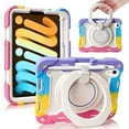 thumbnail image 5 of Military Grade Hybrid Armor Case with 360 Degree Rotation Kickstand for iPad Mini 6 (6th Generation) - Purple / Blue / Yellow / Pink, 5 of 11