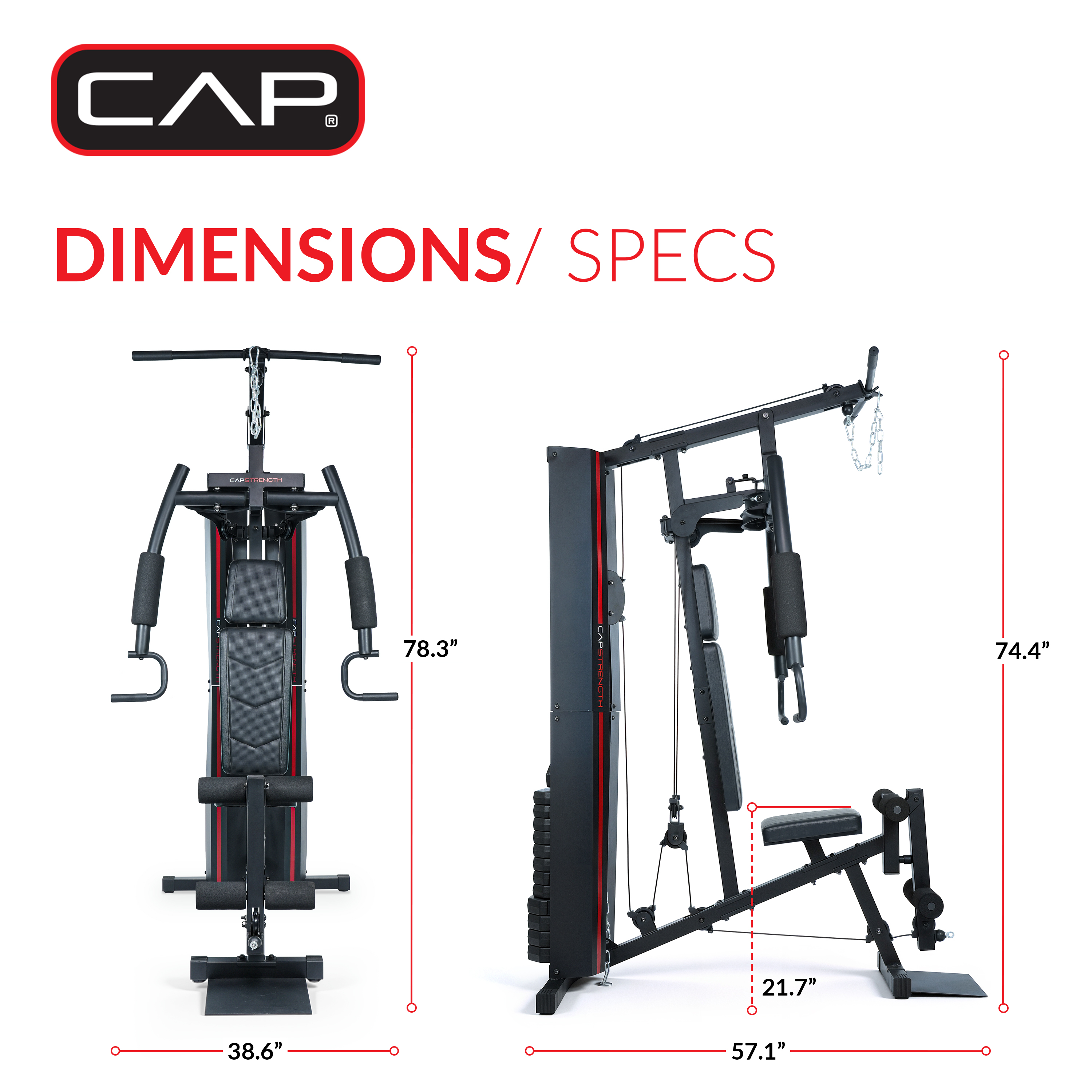 CAP Strength Home Gym with 150 lb Weight Stack