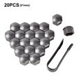 thumbnail image 4 of Decodeary 20 Pcs Écrous de Roue de Voiture Vis de Moyeu Auto Couvercle Anti-Poussière avec Clip Gris 21mm 1ensemble, 4 of 6