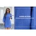 thumbnail image 5 of VENUZOR Long Sleeve Sweater Dress for Women 2025 Fall Ridded Kint Casual Mock Turtleneck Dress lightweight Puff Sleeve Sweater Dress Pullover, 5 of 8