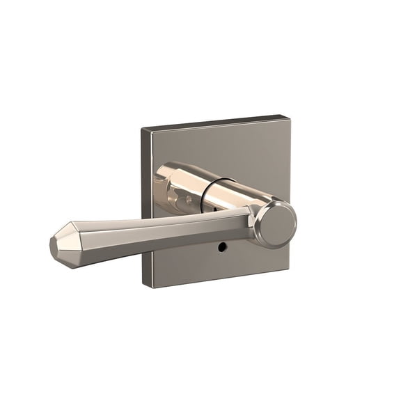 Schlage Custom FC172 DMP 618 COL Dempsey Non-Turning Lever with Collins Trim, Polished Nickel