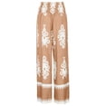 thumbnail image 7 of DHFJKG Boho Pants Women High Waisted Wide Leg Casual Drawstring Ethnic Style Printed Flowy Palazzo Summer Beach Vacation Clothes Soft Trousers, 7 of 7