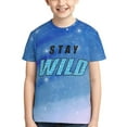 thumbnail image 7 of Ben Azelart Stay Wild Kids T-Shirt 3d Printed Graphic T-Shirts Boys And Girls Short Sleeve Shirts For Youth Kids X-Small, 7 of 7