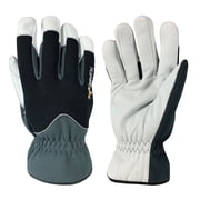 MVRK Industries Flurry Insulated Black and Gray Stretch Fabric and Goat Leather Waterproof Winter Work Glove- Size Medium