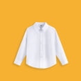 thumbnail image 2 of LIJCC Children's Long Sleeve Button Down Shirt Made of Pure Cotton in White for Classic and Comfortable Wear(White,9-10 Years), 2 of 8