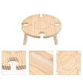 thumbnail image 3 of 1 Pce Table Ronde Portable en Bois Table de Rangement pour Collations Bureau de Service pour Aliments Table à Vin, 3 of 9