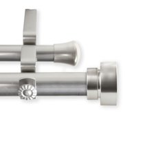 Contemporary Home Living 50.25" Silver Solid Contemporary Double Curtain Rod