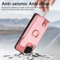 thumbnail image 2 of Cutyskin Premium PU Leather Back Case for Samsung Galaxy A12 5G, 360 Rotatable Ring Kickstand Zipper Purse Magnetic Buckle Card Slots Durable Fashionable Wallet Phone Case for Galaxy A12 5G, Pink, 2 of 9