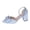 Sky Blue, variant on Women's Block Heel Pumps Pointed Toe Sparkly Rhinestone Bow Dress Shoes Ankle Strap Trendy Suede Sandals for Party 8.5 Black