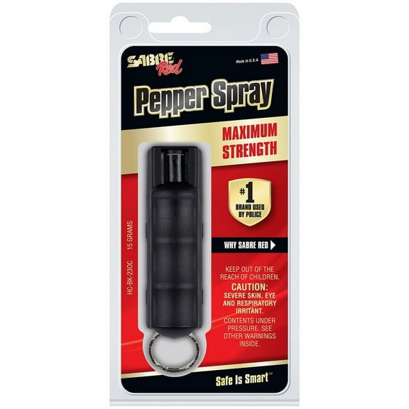 Security Equipment Corp Sabre  Red  Black  Aluminum/Plastic  Pepper Spray — Residential Use, Standard Application