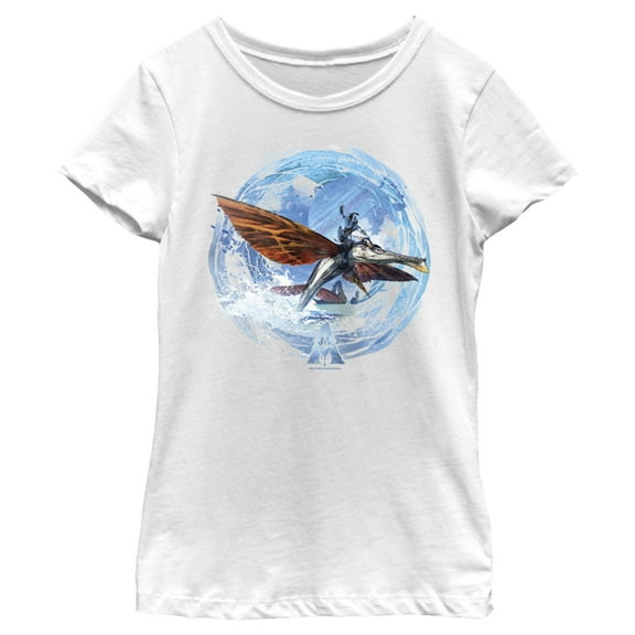 Girl's Avatar: The Way of Water Tulkun Water Logo Graphic Tee White Medium