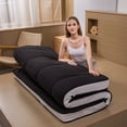 thumbnail image 3 of Futon Mattress, Padded Japanese Floor Mattress Quilted Bed Mattress Topper, Extra Thick Folding Sleeping Pad, Black, Twin, 3 of 11