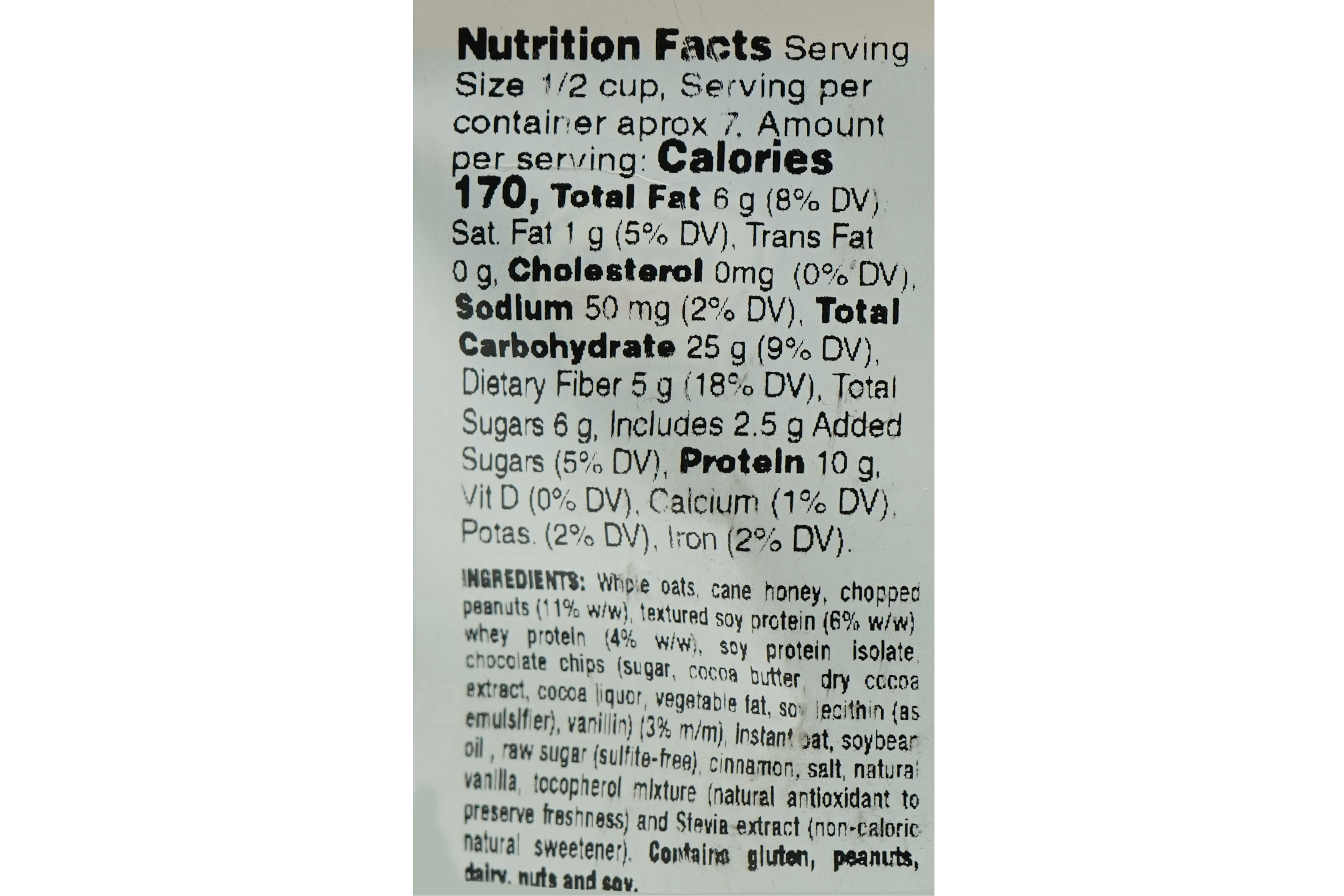 Nutrisnacks Granola + Protein with Chocolate and Peanuts, 10.6 oz. Resealable Bag
