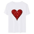thumbnail image 4 of Cadeau de Saint-Valentin pour Femmes, T-shirt Décontracté à Manches Courtes et Col Rond avec Imprimé Arbre de Noël, 4 of 6
