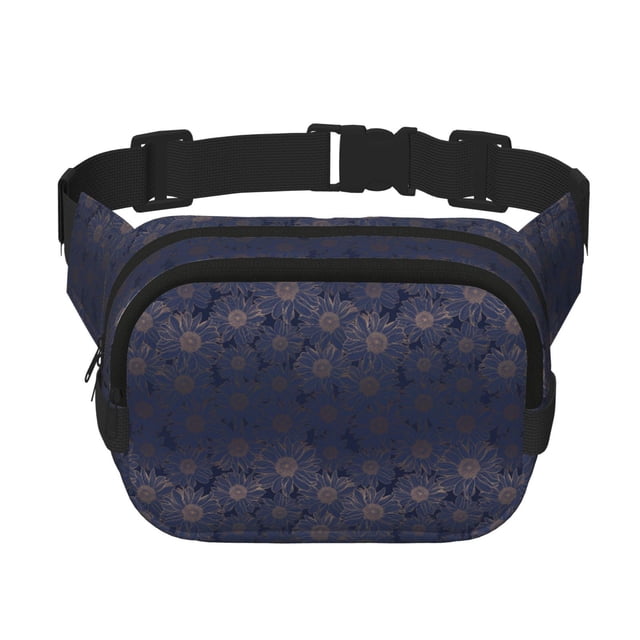 Fotbe Sunflowers Cangurera Cuadrada con Estampado de Doble Capa, Bolsa de Cintura Ajustable Mini para Hombres y Mujeres