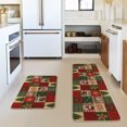 thumbnail image 3 of Sm:)e Plaid Gingerbread Man Snowman Christmas Kitchen Rugs and Mats, 17x29Inch and 17x47 Inch, Non Slip Linen Mat Inside Washable for Porch Patio Hallway, 3 of 7