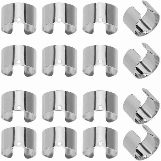 1 caja de 150 piezas de aretes de acero inoxidable, de plata, ajustables, estilo punk, con clip