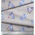 thumbnail image 2 of Soimoi Gray Heavy Canvas Fabric Unicorn & Triangle Geometric Print Fabric by Yard 58 Inch Wide, 2 of 3