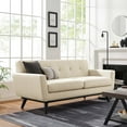 thumbnail image 2 of Loveseat Sofa, Beige, Fabric, Modern Contemporary, Mid Century Living Hotel Lounge Cafe Lobby, 2 of 8