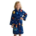 thumbnail image 4 of CUZIBR Holiday Outfits Winter Thickened Fuzzy Thermal Soft Bathrobe Plaid Long Sleeve Cute Robe Home Dailywear Baby Girls' Clothing Sets,Dark Blue,5-6 Years, 4 of 4