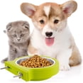 thumbnail image 5 of Comedero para jaulas de mascotas, extraíble, de acero inoxidable, para comida y agua, color verde, 5 of 5