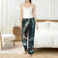 thumbnail image 4 of Kdxio Women's Comfy Stretch Wave Sailboat Shark Print Drawstring Pajama Pants-Large, 4 of 5