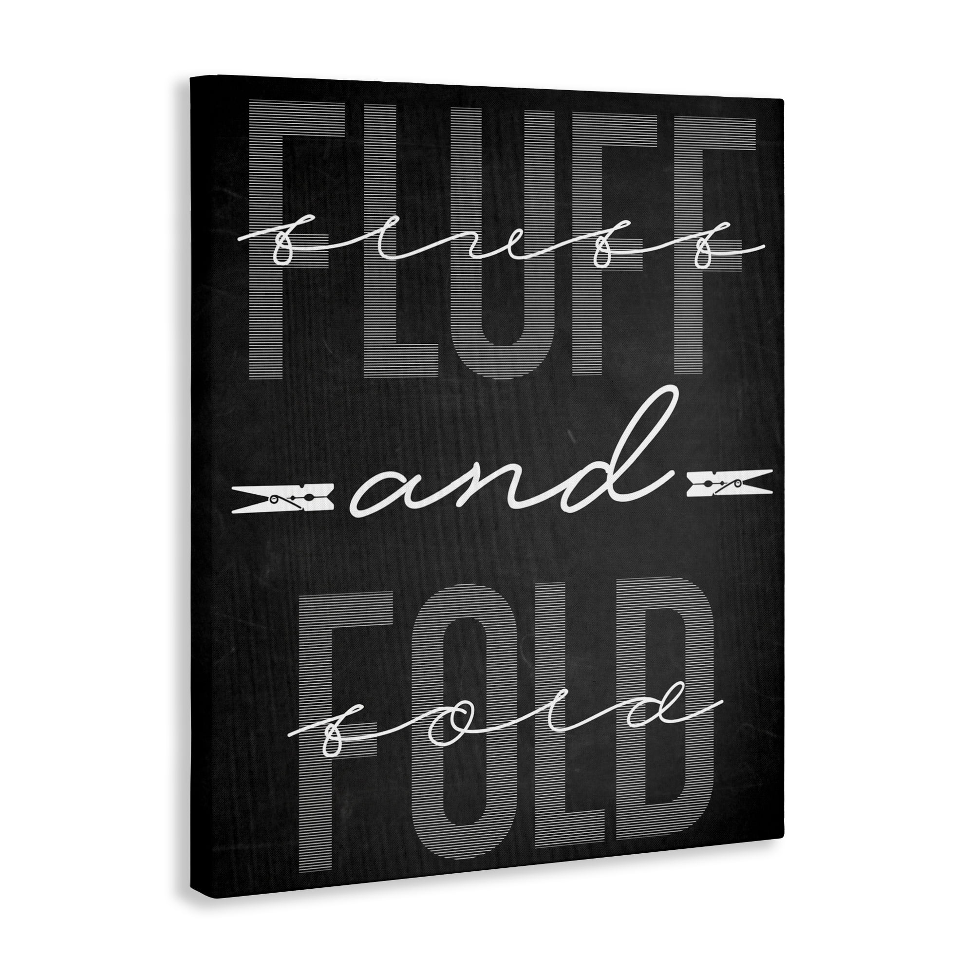 Fluff & Fold Black Minimal Canvas Wall Art, design by Marcus Prime