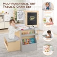 thumbnail image 6 of Topbuy Kids Art Easel & Table & Bench Set Multifunctional Art Center Desk with Ample Storage Adjustable Double-Sided Easel Replaceable Paper Roll Gray, 6 of 9