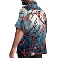 thumbnail image 3 of Tree Men's Short Sleeve Button Down Beach Shirts, Casual Printed Summer Unisex Tops, 3 of 6