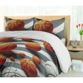 thumbnail image 3 of Ambesonne Basketball Duvet Cover Set, Sports Themed Ball Print, King, Dark Orange Blue Grey, 3 of 4