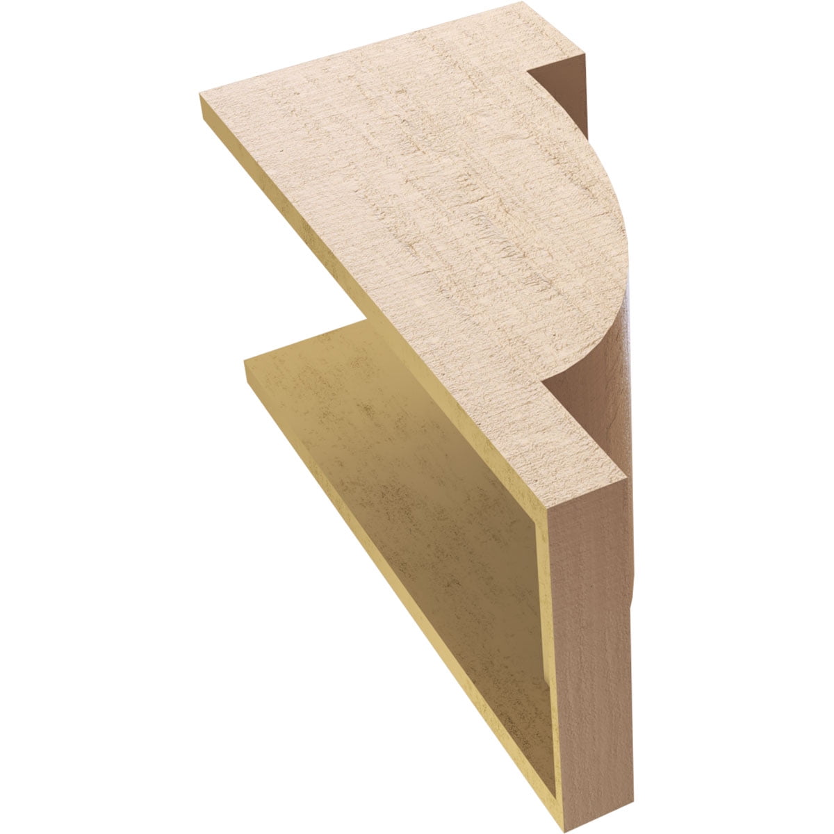 12"W x 12"D x 24"H Wide Alpine Rough Cedar Woodgrain TimberThane Corbel, Primed Tan