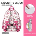 thumbnail image 5 of Pink Baseballs and Bows Pattern Backpack for School,Cute School Bag,Schoolbag with Adjustable Shoulder Straps & Padded Back,15.25"x11.5"x5.25", 5 of 5
