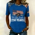 thumbnail image 2 of Youpwaven 250th Anniversary USA Shirt, Women's America 250 Merchandise, 1776 We The People Patriotic Flag Graphic Tee, 2026 Commemorative Color Block Top, 2 of 5